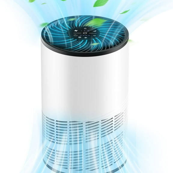 DUMOS Air Purifier for Bedroom, Air Cleaner with H13 True HEPA 3-in-1 Filter, 1200 Sq.ft Room Capacity, Quiet Sleep Mode, White