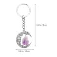thumbnail image 2 of Crystal Moon Keychain for Hanging Keys Vintage Silver Keyring, 2 of 4