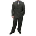 thumbnail image 2 of Sharp Luxurious 2pc Men's Double Breasted Pinstripe Suit w/1 Pair of Socks - Charcoal Gray 46S, 2 of 5