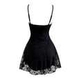 thumbnail image 6 of Huowey Vampire Gothic Dresses Halloween For Women Floral Lace Fancy Cosplay Party Gown Spaghetti Strap Elegant Halloween Dress,Black,M, 6 of 6