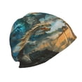 thumbnail image 3 of Naloa Red Blue Dragon Battle Epic Beanie for Men Women Knitted Unisex Winter Hat Beanies Cap Knit Cuffed Beanies Hats, 3 of 7
