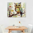 thumbnail image 2 of COMIO  Curious Owl Painting for Wall, Quirky Cute Owl Picture Canvas Art for Living Room Bedroom Wall Decor, Gallery Wrapped, 2 of 4