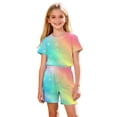 thumbnail image 6 of Auroural Big Girls Clothes 2 Piece Sets for Girls Kids Girls Fashion Cute Print Loose Short Sleeve Top Shorts Set Homewear Set, 6 of 8