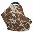 thumbnail image 4 of Renewold Light Brown Cow Print Stretchy Nursing Scarf Car Seat Canopy Baby Car Seat Cover, Baby Breastfeeding Stroller High Chair Shopping Cart Cover for Boys Girls, 4 of 7