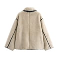 thumbnail image 6 of Women's Oversized Toggle Button Fuzzy Fleece Jacket, Casual Warm Winter Outerwear, 6 of 8