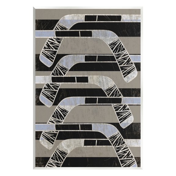 Stupell Industries Modern Hockey Sticks Sports Painting Unframed Art Print Wall Art, 13 x 19