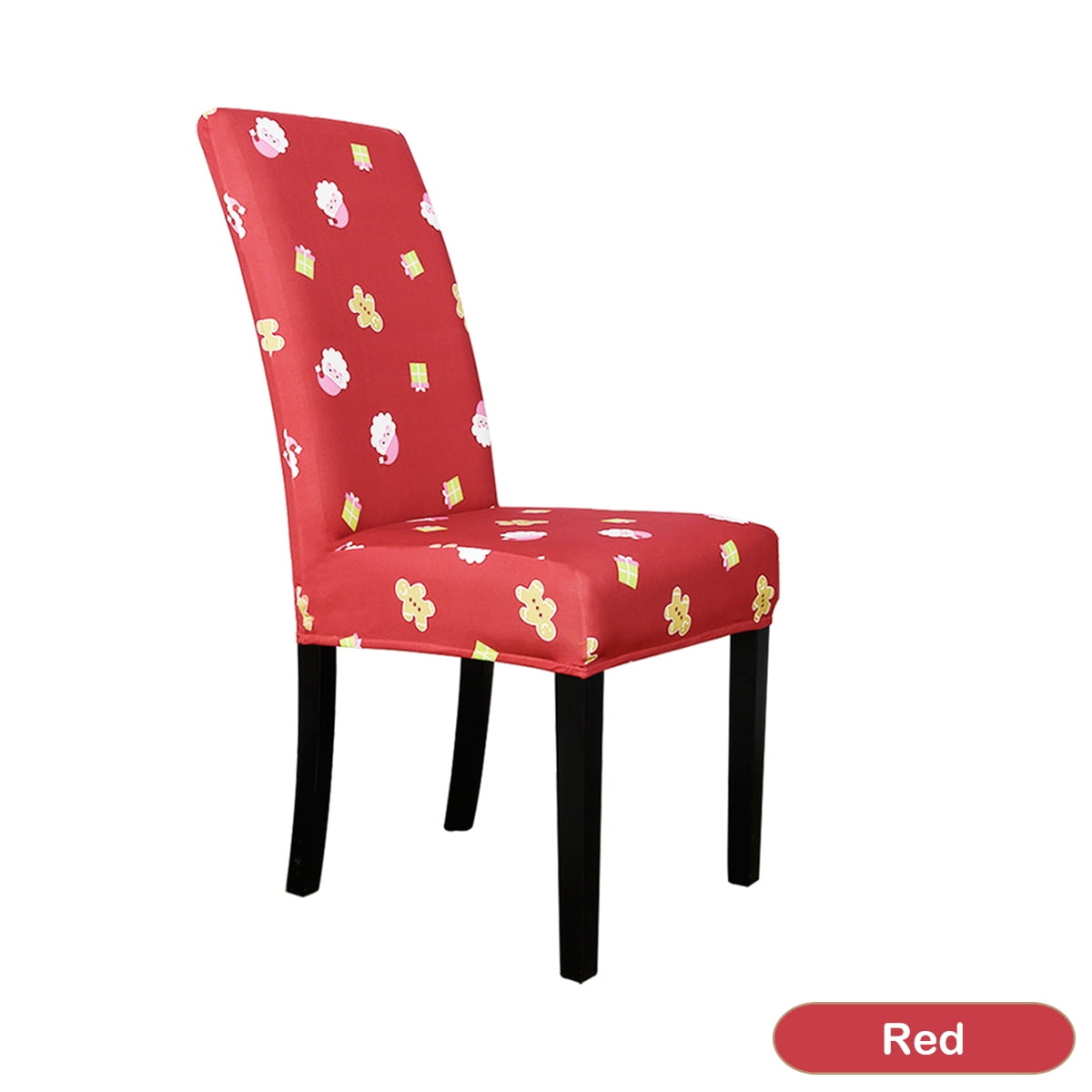 DYstyle 18 Pcs Christmas Santa Elk Stretch Banquet Chair Cover Party