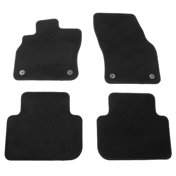 Ikon Motorsports Floor Mats Compatible with 2019-2025 Audi Q3 F3 Black Nylon Car Floor Mats Carpet Front Rear Row 4PCS Set