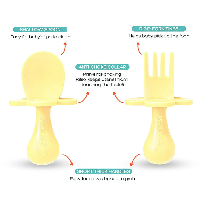 Grabease First Self Feeding Fork and Spoon Set – Babysupermarket