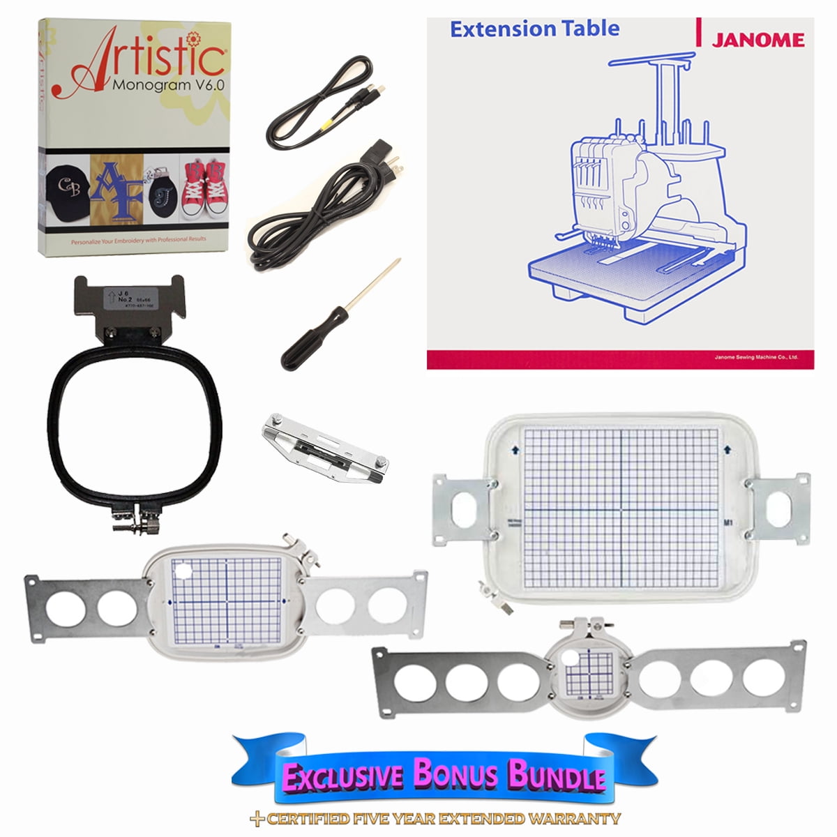 Janome MB4S Four Needle Embroidery Machine with Bonus Bundle Walmart