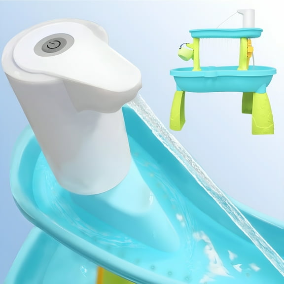 DESIGNICE Water Table Pump Battery Powered Work Continuously for 4 Hours,Small Cordless Water Pump for Water Table Accessories,Toddler Activity Table Accessory,Summer Outdoor Toys for Kids.