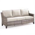 thumbnail image 4 of PARKWELL Outdoor 3 Seats Patio Sofa Furniture,All-Weather Wicker Rattan Deep Seat Couch with Removable 4-Inch Thick Cushions,3-Seat Furniture for Deck, Backyard,Gray/Beige, 4 of 8
