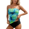 thumbnail image 2 of Women Tankini Set Bathing Suit Graphic Swimsuit Floral Print Two Piece With Briefs For Beach Pool Swim Suits Surfing, 2 of 8