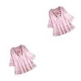 thumbnail image 2 of Blusa con lazo para mujer Sonducket Estampado especial sexy vintage cuello en V fibra playa S L XL XXL 3XL 4XL 5XL, 2 of 6
