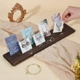 thumbnail image 2 of Wooden Jewelry Display Stands 3-Slot Wood Earring Card Holder Portable Jewelry Organizer Table Displays for Selling Earring Showing Jewelry Displaying 15x3inch Brown, 2 of 8