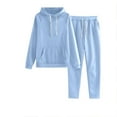 thumbnail image 2 of ZyeKqe Womens 2 Piece Outfits Fall Hoodie Sweatsuit Sets Loose Athletic Tracksuit Comfy Jogger Sets with Pockets, 2 of 7