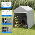 thumbnail image 3 of DSstyles Abri d'Auto de Garage Portable 6x8FT avec Cadre Robuste, Tente pour Vélo Tente pour Moto avec Porte à Glissière Enroulable, Abri de Rangement Extérieur Imperméable et Résistant aux UV pour Outils de Jardin, Gris, 3 of 8