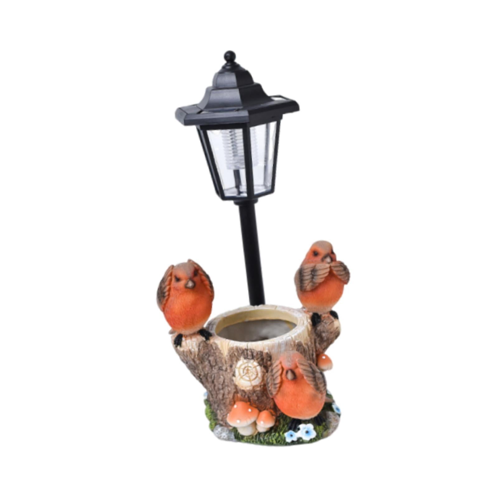 simhoa Flowerpot, Outdoor Statue with Solar Lights, Pretty Decoration, Handicrafts, Ornament, Resin Sculpture, Figure for Garden, Yard, Lawn