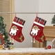 thumbnail image 2 of Set de Dos Artículos para Decoración Navideña: Calcetines Medianos con Diseño de Papá Noel, Muñeco de Nieve y Ciervo; Colgante para Árbol de Navidad y Bolsa de Dulces., 2 of 6