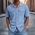 thumbnail image 2 of Cmfcve Mens Short Sleeve Shirts Classic Lapel Collared Button Down Shirts Dressy Casual Summer Tops with Chest Pockets, 2 of 8