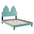 thumbnail image 3 of Modway Alexandria Tufted Performance Velvet Twin Platform Bed in Mint, 3 of 10