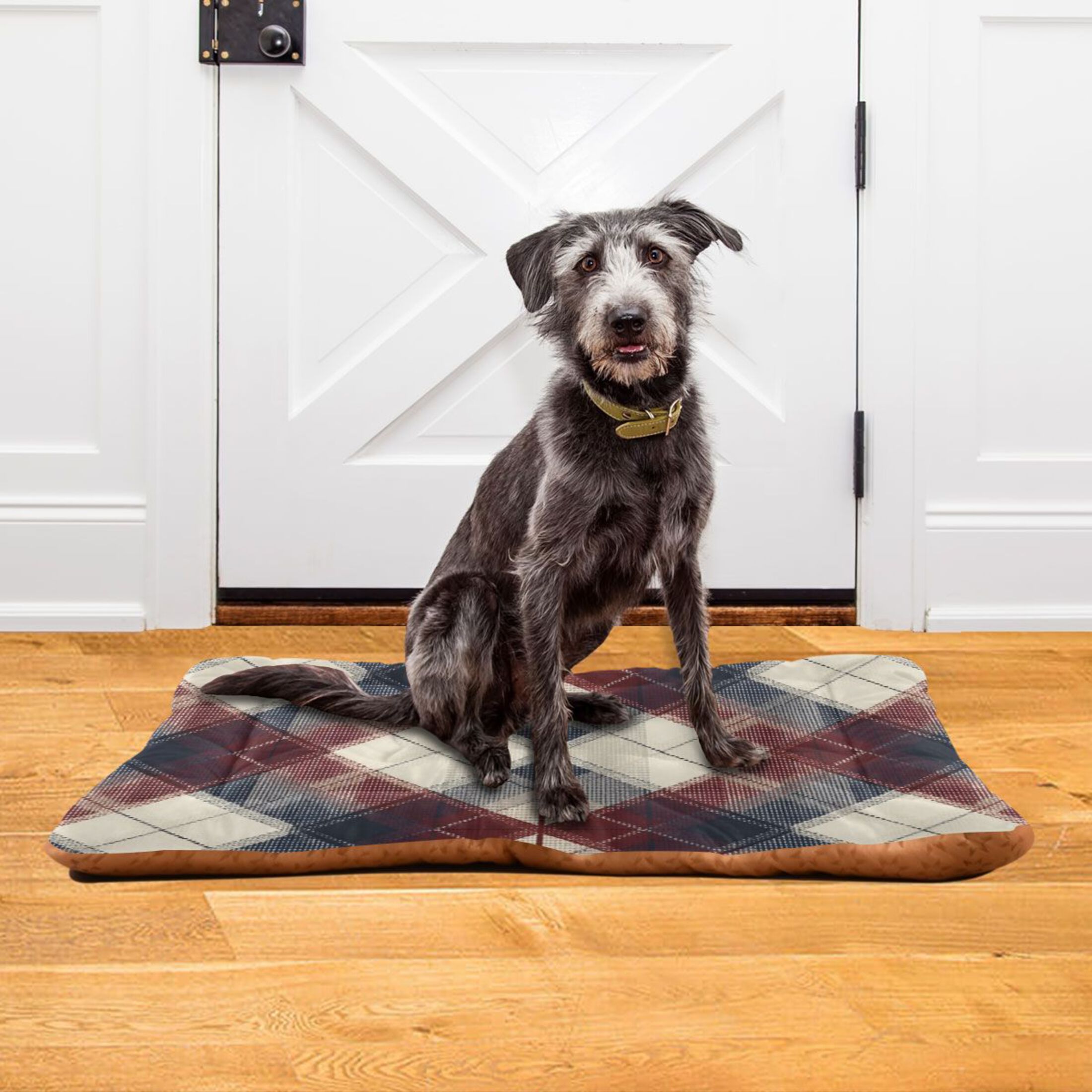 Cozy Mat Pet Bed Indoor Outdoor Warm Soft For Cat Dog Puppy(S/M) Plaid in Navy Blue