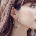 thumbnail image 3 of SmartBy 1 Pair Women Fashion Punk Luxury Shiny Rhinestone Ear Hoop Dangle Earrings, 3 of 7