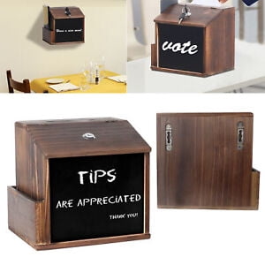 

Solid Wood Suggestion Box Ballot Comment Box with Lock Wall Mounted/Freestanding
