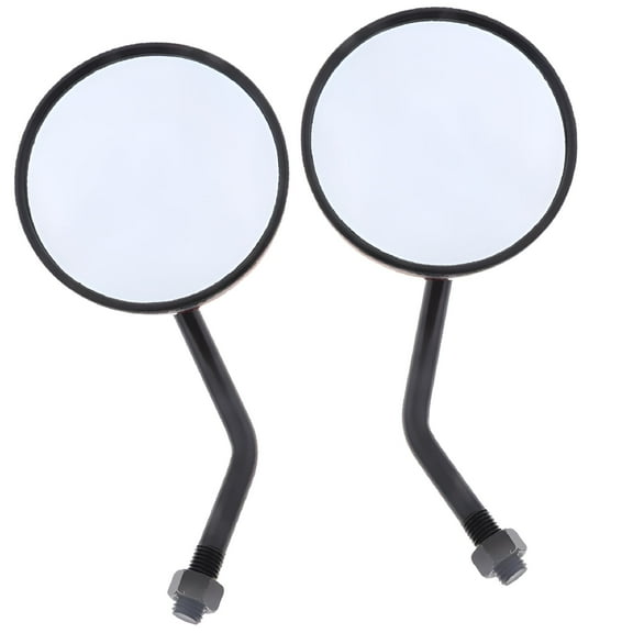 MELIVO 1 Pair Universal Motorcycle ATV Moped 10mm Rear View Round Mirror Scooter - Black