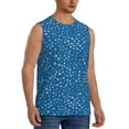 thumbnail image 2 of Pofeuu Blue Star Print Print Men's Muscle T-Shirt, Sleeveless, Muscle Tank, Classic Muscle Tee Top For Men Casual Sleeveless Muscle T-Shirt Trendy Clothes-Small, 2 of 7