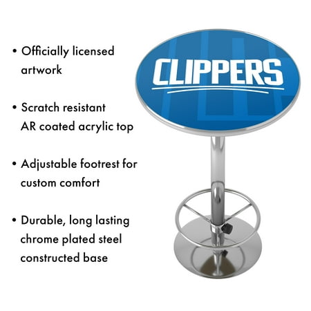 L.A. Clippers NBA Fade Chrome Pub Table - Blue, White