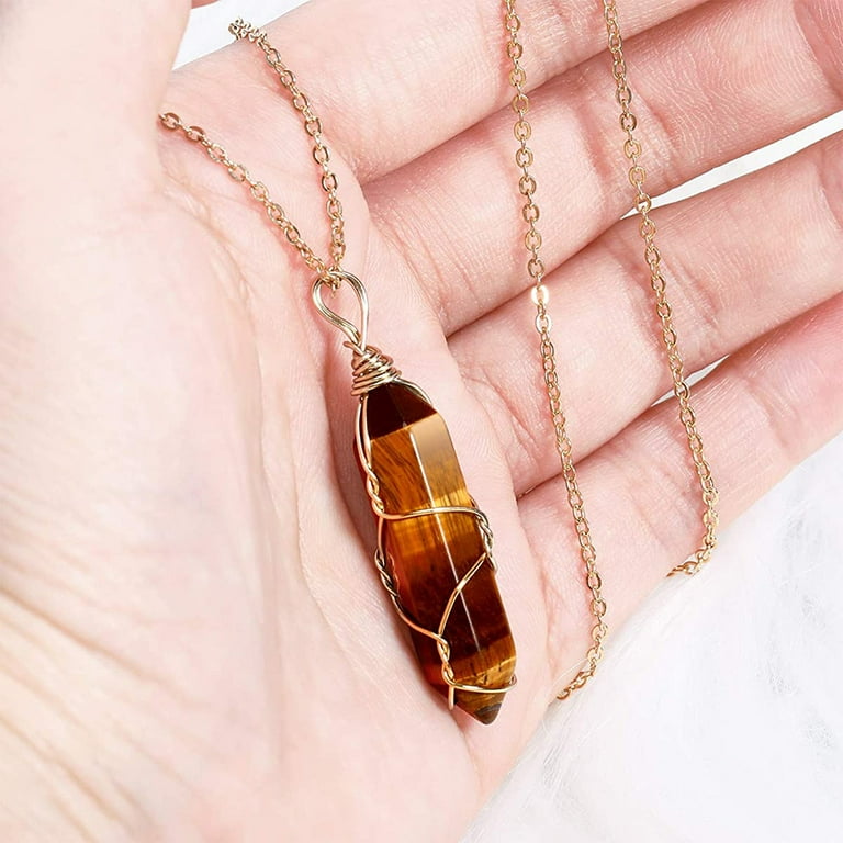 Nupuyai Chakra Crystal Pendant Necklace - Energy Healing Stone Amulet With 7 Chakra Beads, Adjustable For Women
