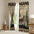 thumbnail image 3 of Homewish Animal Deer Black Out Curtains For Teens Boys Girls,Jungle Wildlife Curtains Pack of 2 (42x63 Each),Retro Vintage Cabin Bedroom Curtains,Breathable Home Decor, 3 of 6