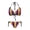 Brush Stroke Vertical Stripe Pattern, variant on Vintage American Flag & Bass Fish Halter Bikini Set - Sexy Two Piece Triangle Swimsuit for Beach Vacation & Pool Party