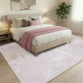 thumbnail image 2 of KoshiMe Area Rug 8'x10', Washable Non-Slip Modern Neutral Abstract Rugs for Living Room, Soft Stain Resistant Low Pile Carpet for Dining Room Office, Grey Pink, 2 of 8