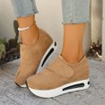 thumbnail image 2 of Rokment Womens Platform Wedge Walking Shoes 2026 Spring Fall Suede Chunky Height Increasing Mid Heel Fashion Sneakers Nurses Nursing Work Loafers Khaki Size 6.5, 2 of 4