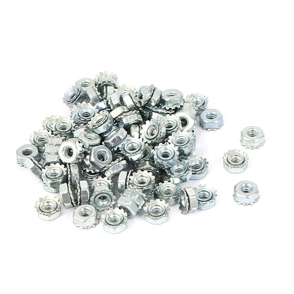 Unique Bargains 4#-40 Female Thread Zinc Plated Kep Hex Nut 100Pcs