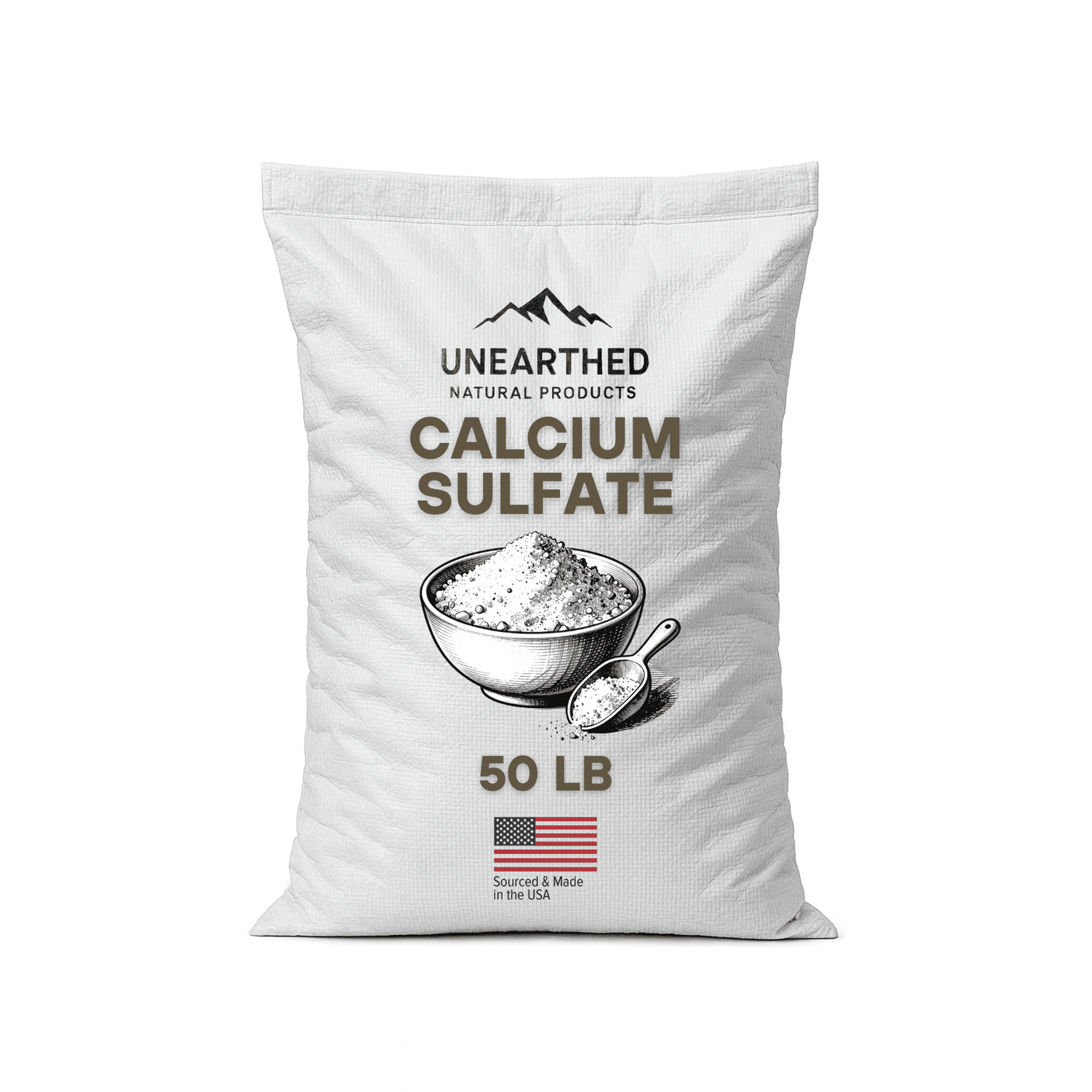 Unearthed Feed Grade Calcium Sulfate (Gypsum) – 50 lb Bag | Premium Calcium & Sulfur Supplement for Livestock, Soil Conditioning, pH Balance & Crop Health