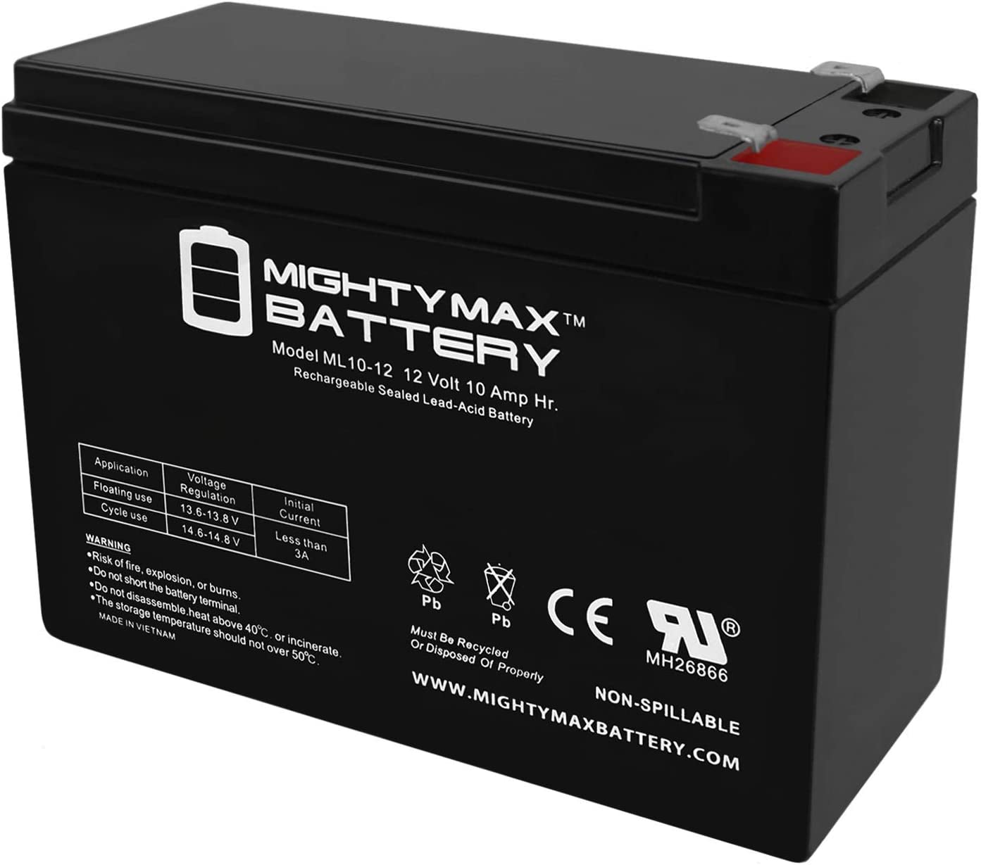 Mighty Max Battery 12V 10AH SLA Battery Replacement for Casil 12100
