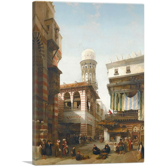 ARTCANVAS The Bazaar Of The Coppersmiths 1842 Canvas Art Print by David Roberts - Size: 40" x 26" (1.50" Deep)