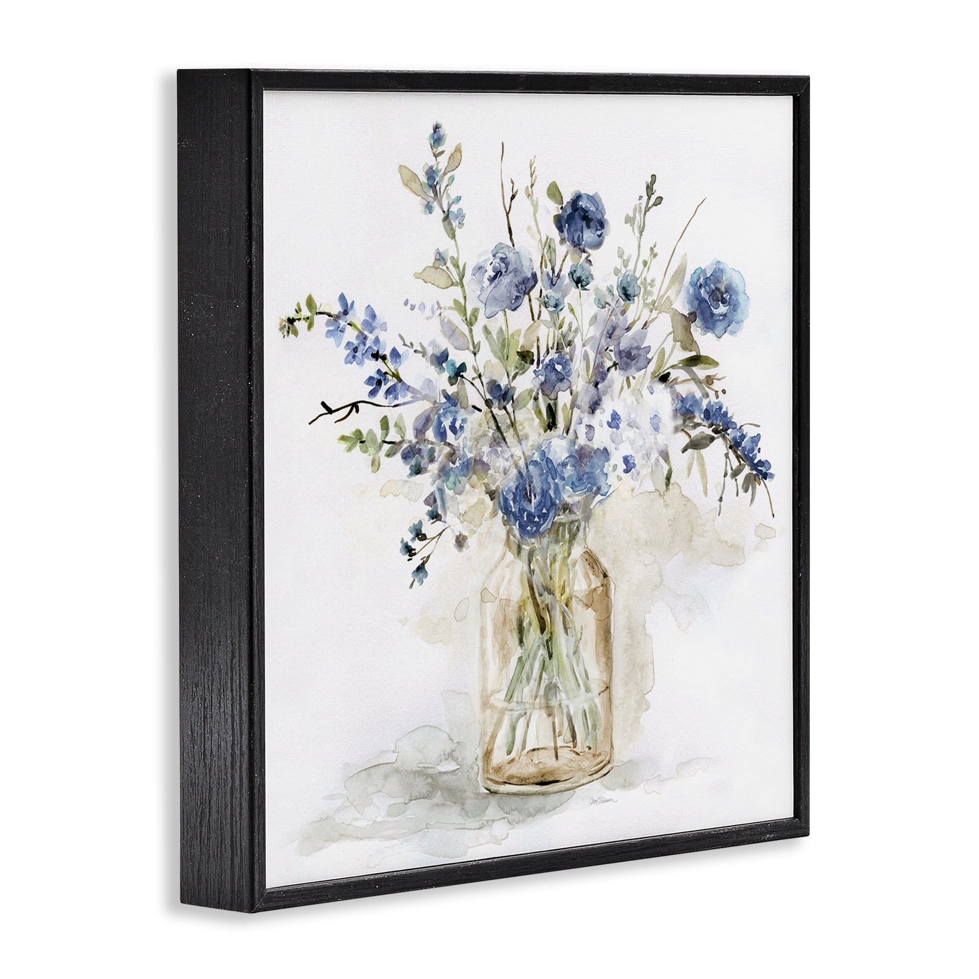 Stupell Industries Spring Floral Dollops Black Framed Giclee Art, design by Carol Robinson