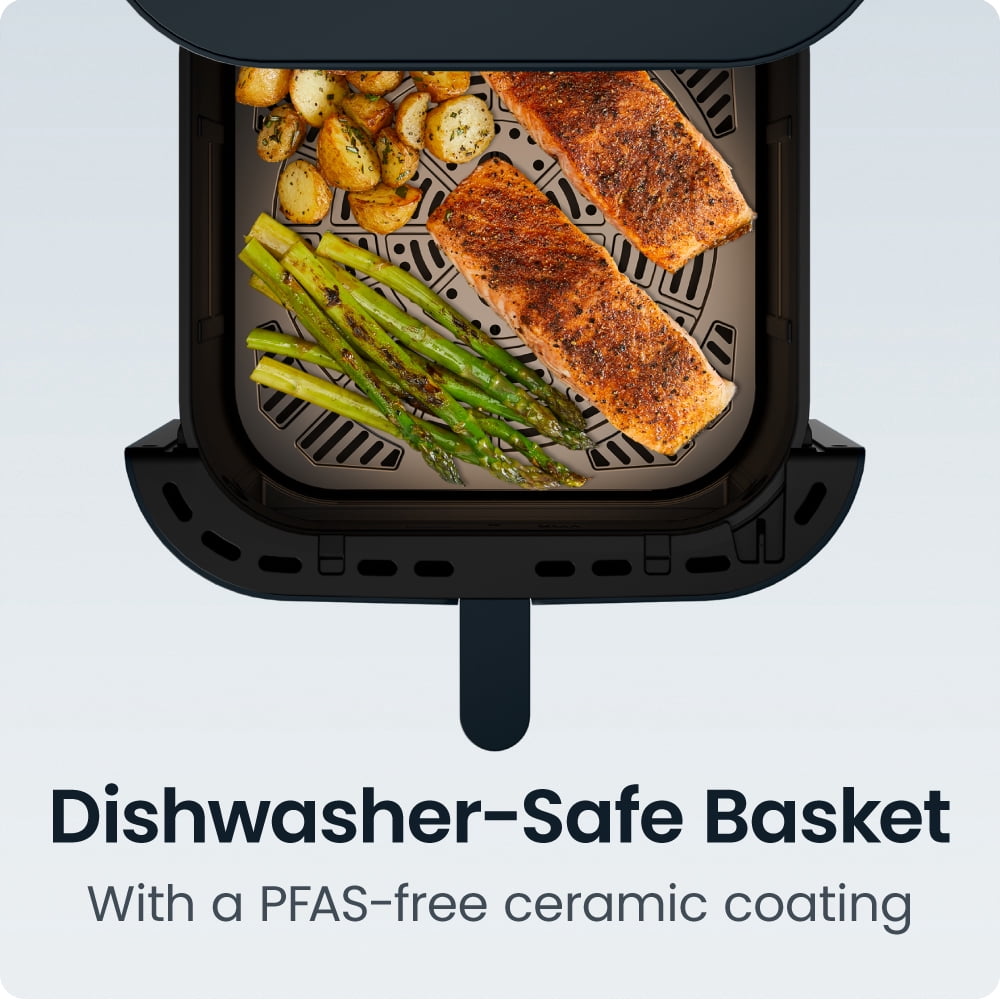 Chefman Crispinator 8-Quart 7-in-1 Air Fryer with Powerful, Whisper-Quiet DC Motor & 450°F Max Temp - Midnight