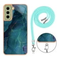 thumbnail image 6 of Feishell for Samsung Galaxy S21 FE Case with Detachable Crossbody Strap, Fashion Marble Pattern Glossy Cover for Women Girls, Slim Fit Anti-Scratch Phone Case for Samsung Galaxy S21 FE,Green, 6 of 7