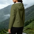 thumbnail image 6 of GERsome Womens Rain Jackets Lightweight Waterproof Full Zip Travel Hiking Hooded Jackets with Pocket Army Green M, 6 of 8