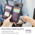 thumbnail image 2 of SaniMore for Google Pixel 8A Wallet Case, RFID Blocking PU Leather Kickstand Credit Slots Flip Folio Protective Case, Double Magnetic Clasp Durable Shockproof Cover for Google Pixel 8A, Purple, 2 of 9