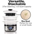 thumbnail image 2 of Hamilton Beach, 37530A 5.5 Quart Digital Food Steamer, Silver, 2 of 3