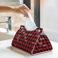thumbnail image 6 of Fuzoiu Red Buffalo Plaid Print Tissue Box Cover, PU Leather Tissue Holder,Decorative Facial Paper Organizer for Bathroom Living Room Bedroom Countertop Office Desk Car Home, 6 of 7