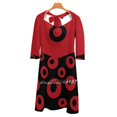 thumbnail image 2 of Robe Rouge Col Carré Grande Taille Élégante pour Femmes, 2 of 4