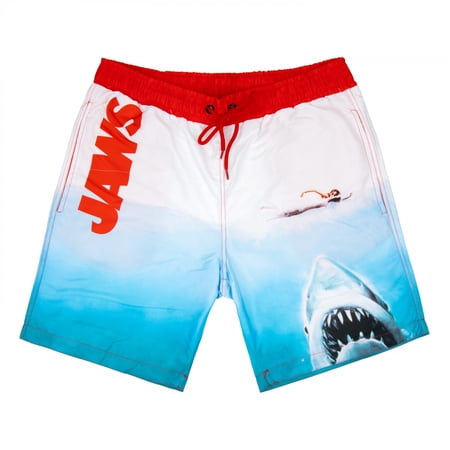 Jaws Swimmer Movie Poster Board Shorts-Large