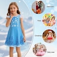 thumbnail image 6 of Benylion Princess Dress With Cape for Girls Blue Christmas Birthday Party Cosplay Costume Toddler Ruffle Sleeve Fancy Outfit Gift for 5-6 Years, 6 of 6